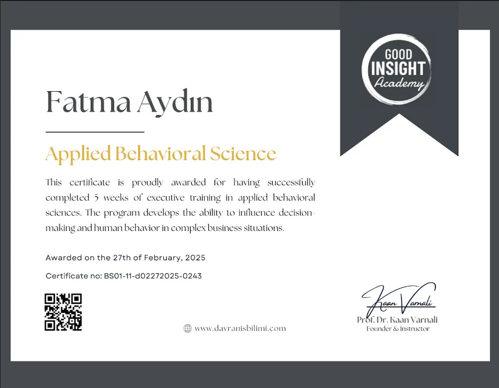 Uygulamalı Davranış Bilimi - 1